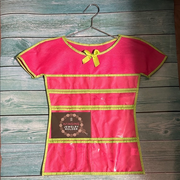 Pink and Green Hanging Jewelry Holder - Picture 1 of 4